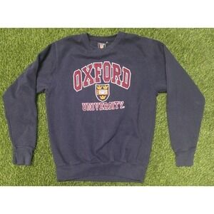 Official Oxford University Sweatshirt Navy Blue Embroidered Logo Crewneck Medium